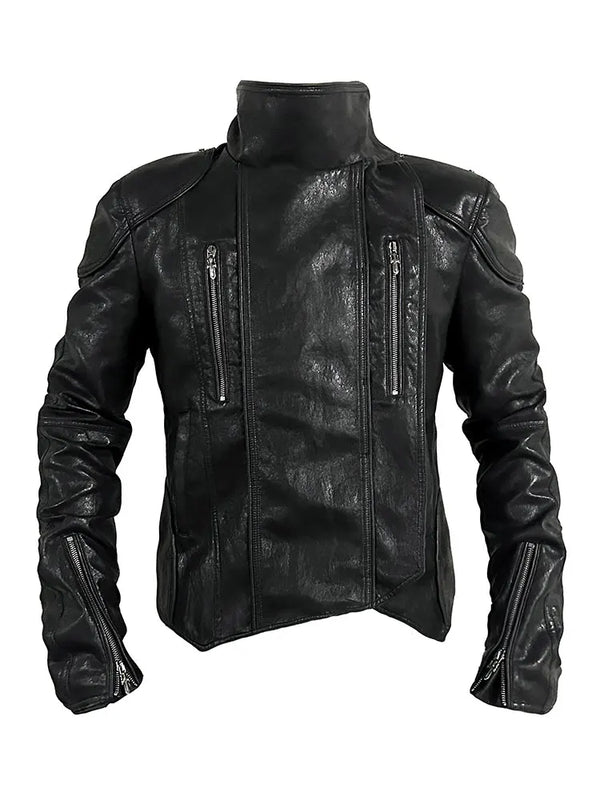 Mauroicardi Spring Black Short Pu Leather Jacket Men with Back Zipper Luxury Brands Original Emo Streetwear Punk Style Clothing