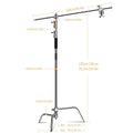 C Stand Stainless Steel Kit Light Stand With Weight Bag Photo Studio Accessories Extension Rod 2.49M Length Arm Cross Boom
