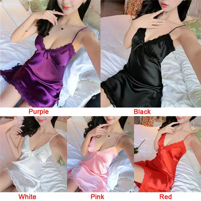 Women Lingerie Silk Robe Dress Nightdress Nightgown Sexy | SAMAG