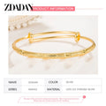 ZDADAN 925 Silver 18K Gold Simple Adjustable Bracelet Bangle For Women Wedding Fashion Jewelry