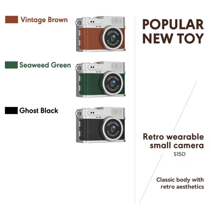 1080P HD Mini Camera 0.96-inch Screen Retro Digital Camera CCD Dynamic Video DV Camcorder Suitable for Travel, Sports etc.