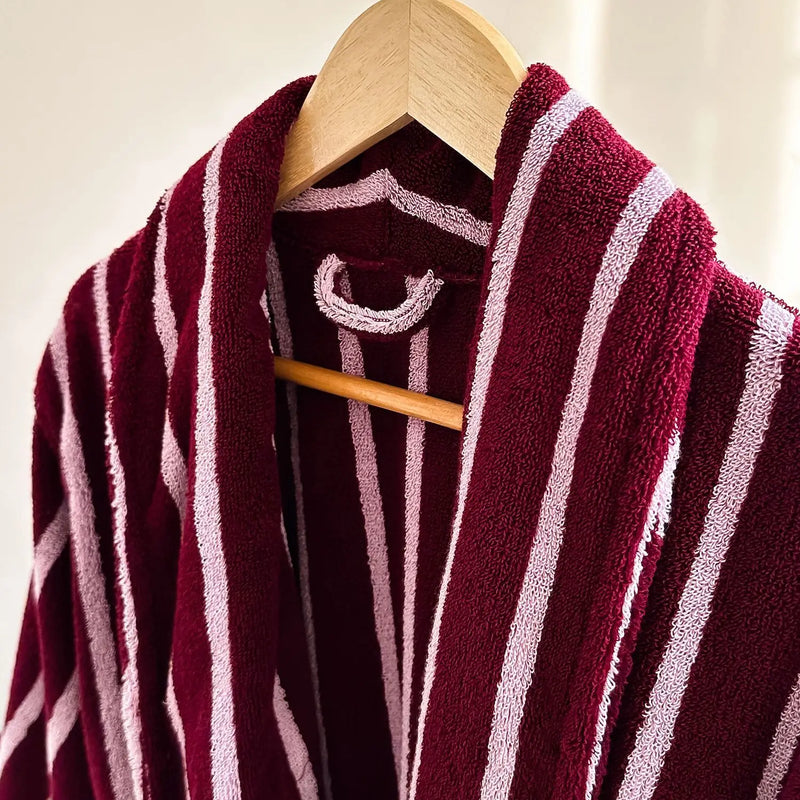 Retro Plaid Cotton Bathrobe Super Soft Absortion Hooded Loose Bath Robe Coat Towel V Neck Warm Sleepwear Robes Women Homewear