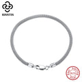 Rinntin Italian 925 Sterling Silver 3.0mm Mesh Popcorn Chain Bracelet for Women Jewelry Female Dating Trendy Accessories TSB65
