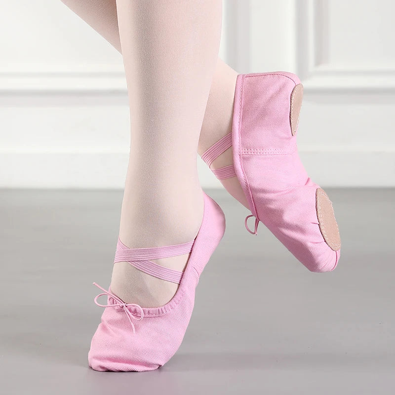Women Ballet Shoes Girls Dance Slippers Split Sole Gymnastics Yoga Dancing Shoes Canvas Children Adult Ballerina Shoes
