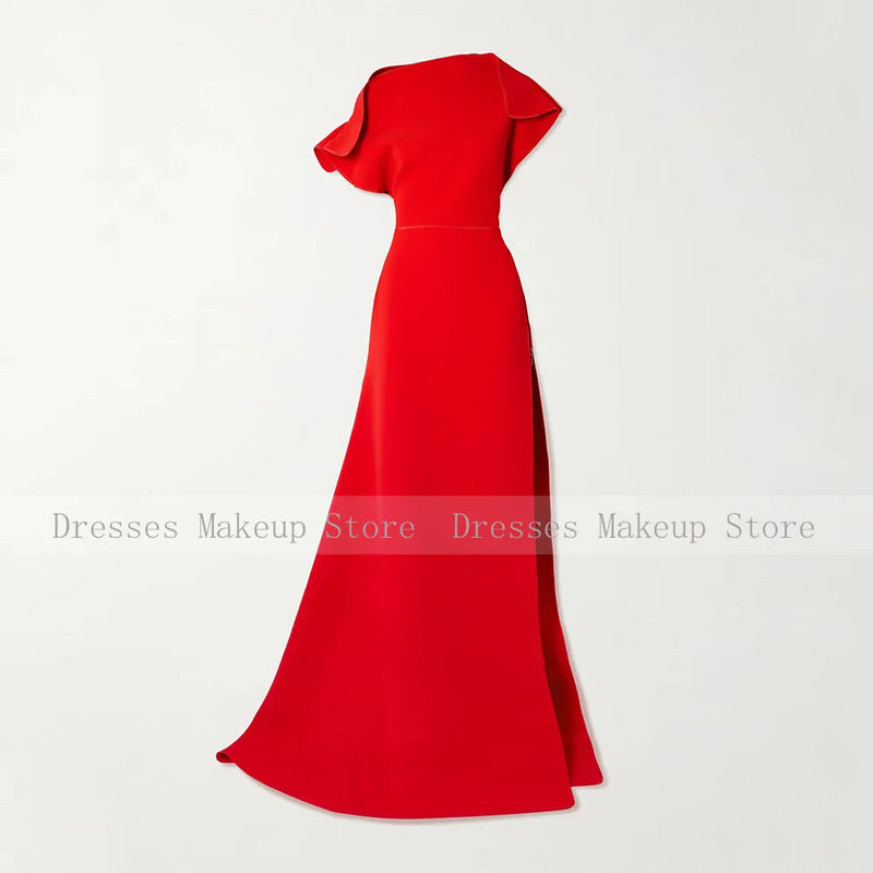 Customized Modern Evening Dress Red One Shoulder Mermaid | SAMAG
