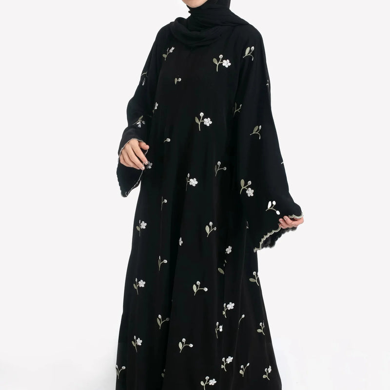 Stylish Muslim Islamic Abaya for Women Light Green Floral | SAMAG