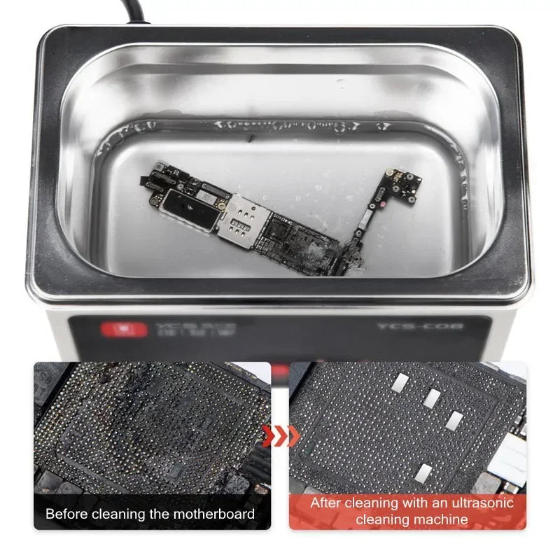 YCS - C08 0.8L Ultrasonic Cleaning Machine for Mobile Phones PCB Circuit Motherboard Deep Washing Tool - View 3 | SAMAG