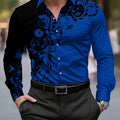 Men'S Stylish Red Floral Print Dress Shirt - Casual Long | SAMAG