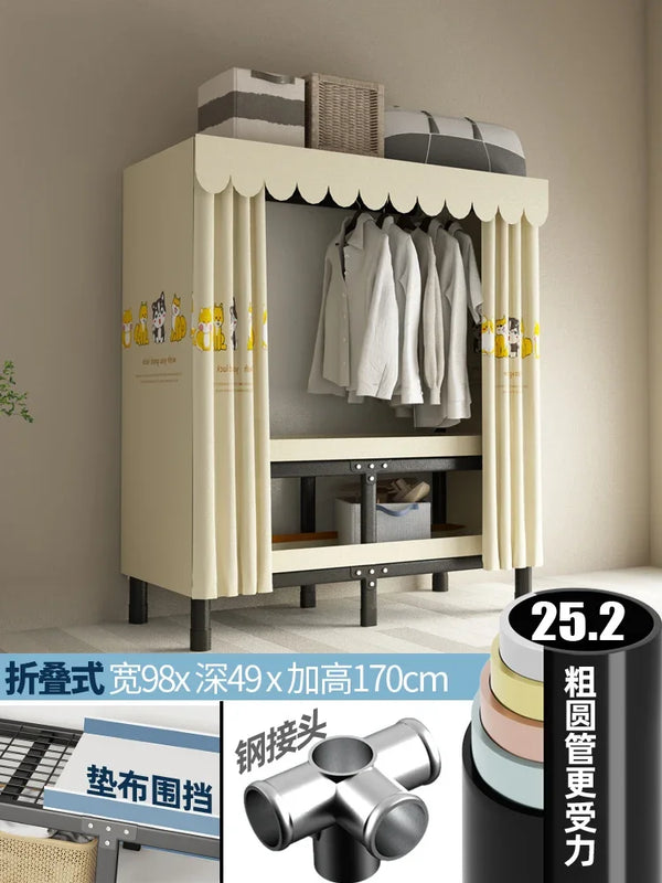 Folding Steel Frame Wardrobe Installation - Free Open Closet Durable and Economic Storage Cabinet for - View 12 | SAMAG