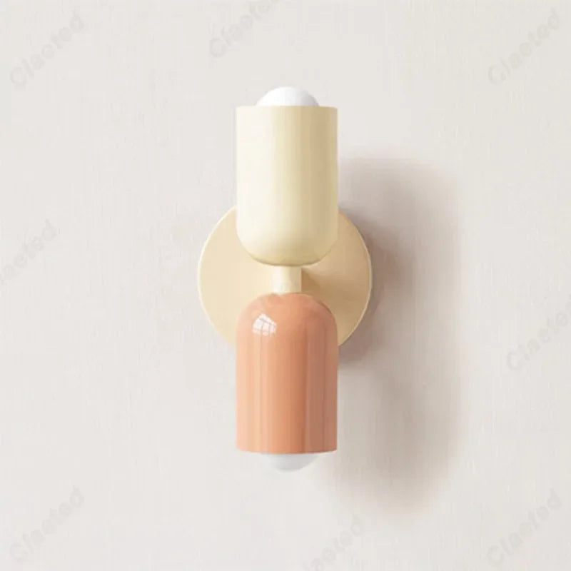 LED Creative Cream Wind Double Headed E27 Hotel Restaurant Wall Light Indoor Home Bedroom Bedlight Living Room Corridor Lighting