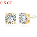 Genuine 18K Gold Moissanite Stud Earrings 2ct Diamond Earrings Classic Trendy for Women Wedding Gifts Fine Jewelry
