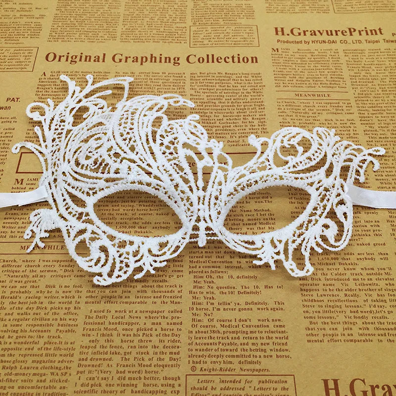 1pcs Hot Sale White Sexy Lace Half Face Masks Various Styles Halloween Masquerade Party Dance Mask Costume
