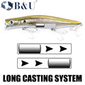 B&U Floating Minnow Jerkbait Lure Long Casting Lipless | SAMAG