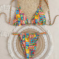 Women's Two Piece Bikini Set 2025, Sexy Triangle Push Up Swimsuit, Floral Print Bathing Suit, Beach Swimwear