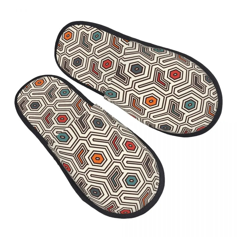 Custom Kizomba Samakaka Ankara Print Soft Memory Foam House Slippers Women African Wax Design Comfy Warm Anti-skid Sole Slipper