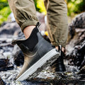 Men Rain Boots Non-slip Water Shoes Outdoor Waterproof Fishing Boots Slip on Men Rubber Boots PVC Material Round Toe Rain Shoes