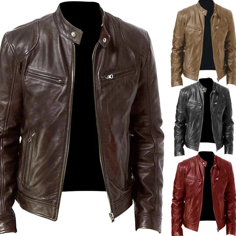 Spliced Faux Leather Men Coats Solid  Long Sleeve Cardigan Zipper Suede Outerwear Smart Casual Loose Pockets Solid Winter