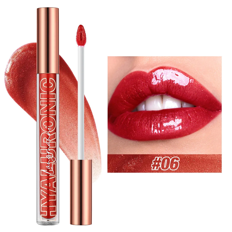 Pearlescent Glitter Plumping Lip Gloss Diamond Glitter Nude Pink Liquid Lipstick Shiny Glass Waterproof Sexy Lip Tint Lip Makeup