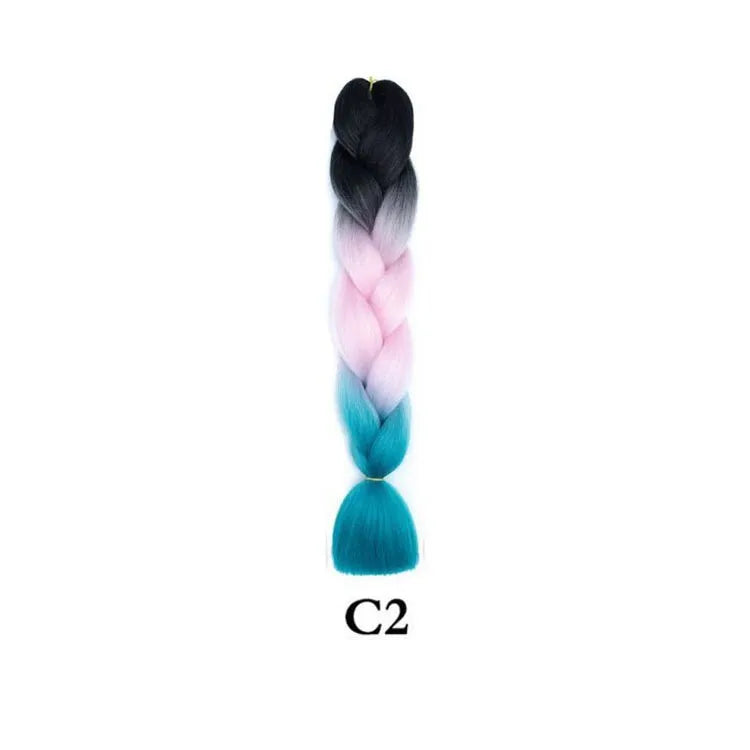 Tereshar 1Pcs 24inch 100g Synthetic Braiding Hair Extensions Jumbo Braiding Hair Twist Crochet Braids Hair for Women
