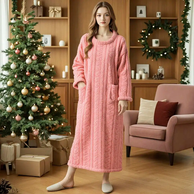 Coral Velvet Women's Nightgown Pajamas Autumn And Winter | SAMAG