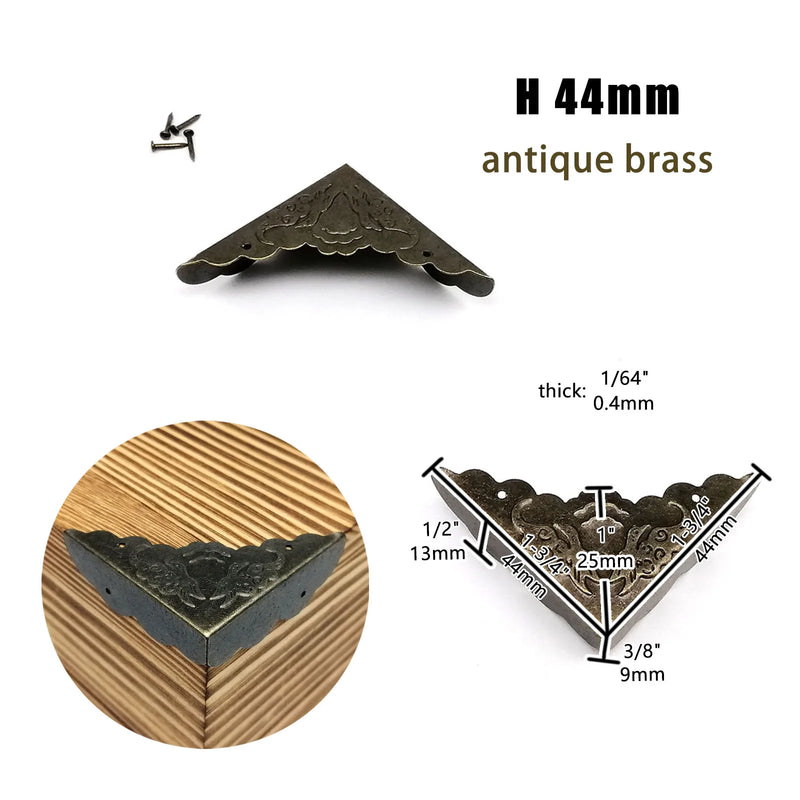 12pcs Decor Corner Protector Cover for Jewelry Chest Wine Gift Box Wooden Case Suitcase Antique Brass Bronze Golden Silver DIY