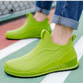 Summer men's short tube rain boots Men Outdoor Non-slip Fishing Shoes Light Hiking Shoes Durable Waterproof Rain Boots Rubber