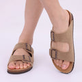 Bebealy Summer Women's Clogs Women's Cork Slippers Soft Beach Sandals Retro Mules With Adjustable Buckles Unisex Home Sandals