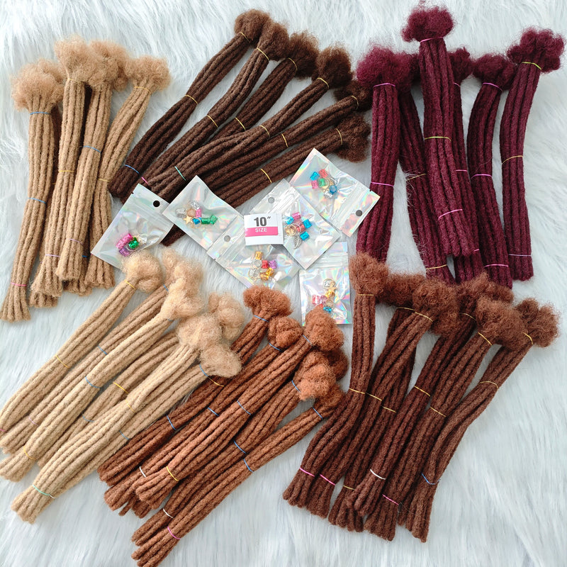 Dreadlocks Sister Locs Extensions Handmade Soft Crochet Brazilian Human Hair Braiding 10in Ombre Short Hair 10Strands/lot