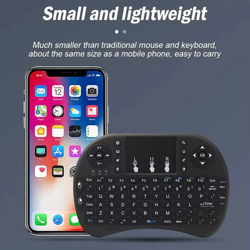 KEBIDUMEI 2.4G Wireless Keyboard Air Mouse with Touchpad Mini Remote Control Keyboard Computer Accessories for PC Android TV Box