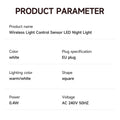 LED Night Light, EU Plug-in Smart Wireless Light Control Sensor Light, 220V Wall Light For Home Corridors, Bathrooms, Hallways