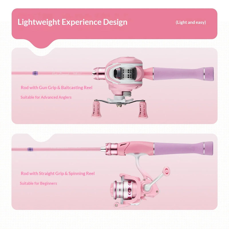 Haut ton Pink Macaron Lure Fishing Rod Full Set | SAMAG