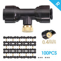 45W Pump 0.4MM Automatic Timing Cooling Watering System 6/9/12/18/21M Outdoor Garden Irrigation Kit Brass Mist Nozzles Sprayer