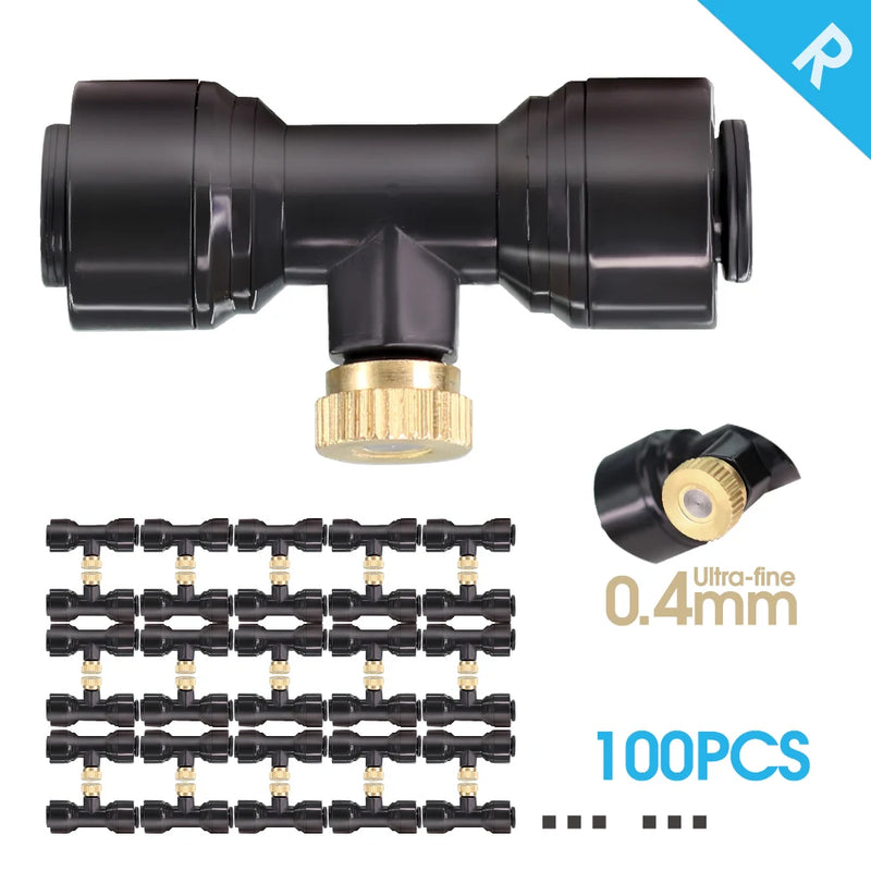 45W Pump 0.4MM Automatic Timing Cooling Watering System 6/9/12/18/21M Outdoor Garden Irrigation Kit Brass Mist Nozzles Sprayer