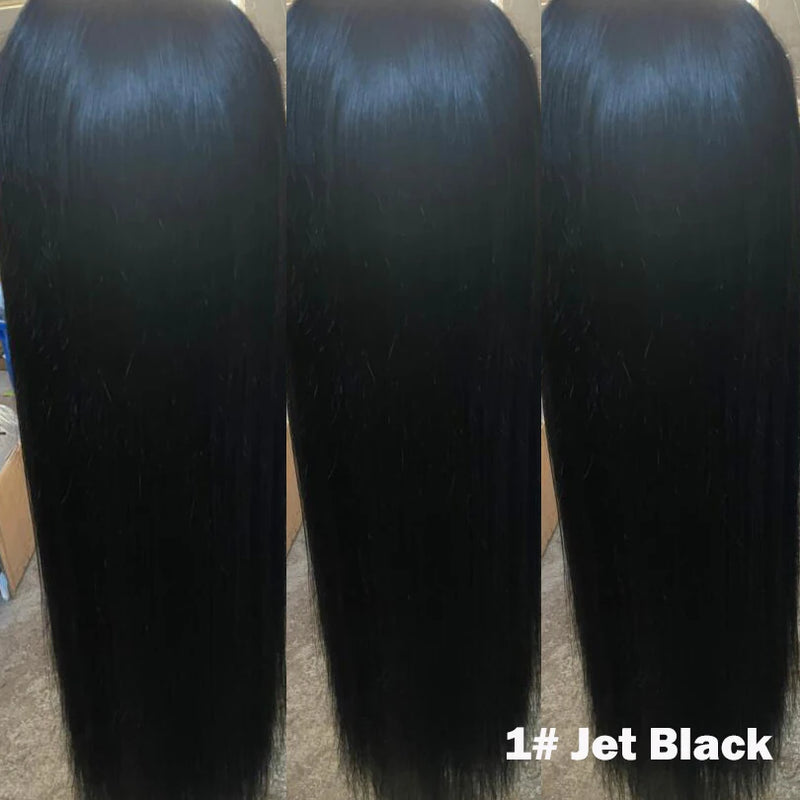 14inch Straight Bob Wig with Bangs Human Hair Realistic Transparent Silk Base Full Lace Short Black Bob Wigs Blunt Cut Bob Wig