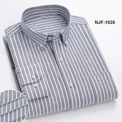Spring and Autumn Men's Pure Cotton Long sleeved Shirts | SAMAG