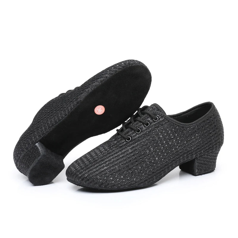 Women Dance Shoes Knitted Teacher Shoes Soft sole Low Heel Latin Training Shoes Ballet Dance Shoes Jazz Ballroom Sneakers Girls