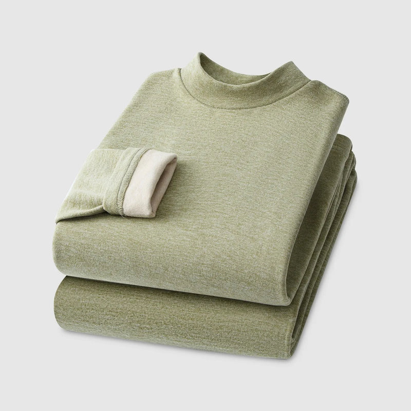Autumn and Winter Men's Cashmere Silk Thermal Underwear Women's Cashmere Thermal Fall Pants Padded and Thickened Couples Set