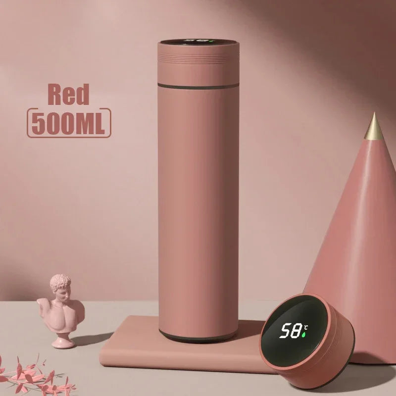 500ml Stainless Steel Thermos Cup with Temperature Display Outdoor Vacuum Insulated Divided Bottle Travel Mug Fathers Day Gift