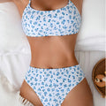 Bohemian Flower Print Bikini Set High Waist Two Piece | SAMAG