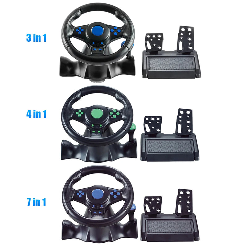 Racing Wheel & Pedals Dual Clutch Launch Control Computer USB Car Steering-Wheel for Switch/xbox One/360/PS4/PS2/PS3/PC
