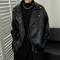 Pu Leather Jacket Men's Autumn New Men's Leather Jacket Design Sense Men's Boys Trendy Locomotive