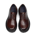 High Quality Men's large Round-toe Leather Shoes Lace-up Work Shoes With Thick Soles First-layer Cowhide Business Formal Shoes