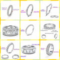 3mm or 2mm Round D VVS Moissanite Full Eternity Band S925 Silver Jewelry Women Engagement Gift Party - Visuel 6 | SAMAG