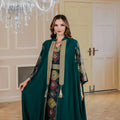 Eid Muslim 2 Piece Set Women Embroidery Dresses Open Abaya Suit Jalabiya Ramadan Dubai Kaftan Party Vestidos Cardigan Robe 2025