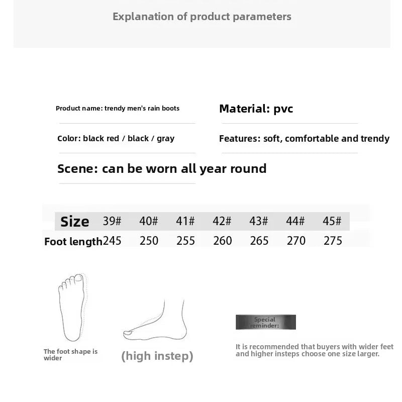 Rain Shoes Men's Medium Tube Non-slip Waterproof Shoes Outdoor Water Boots Thermal Short Tube Rubber Shoes Men