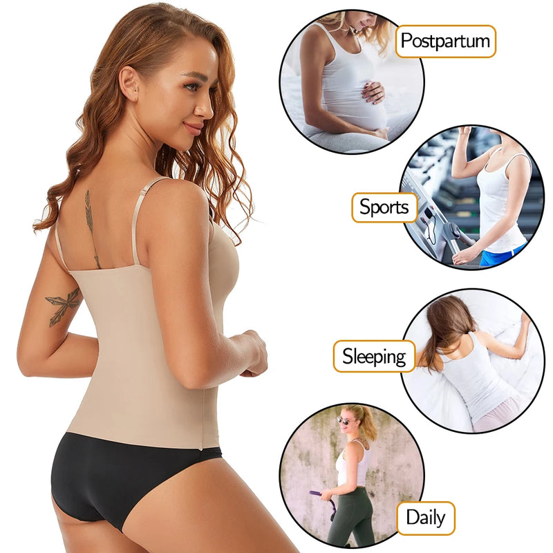 Seamless Shapewear Tank Tops Camisole Women Tummy Control Smooth Compression Vest Nude Black Women Clothing