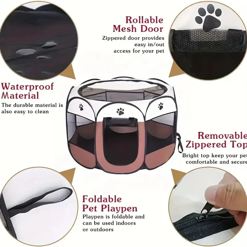 Cat maternity room octagonal pet fence Oxford cloth waterproof andscratch-resistant foldable pet tent cat nest kennel