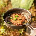Keith 1000ml Titanium Fry Pan No Coating Folding Handle & Storage Bag  Portable Cookware for Hiking  Backpacking Camping