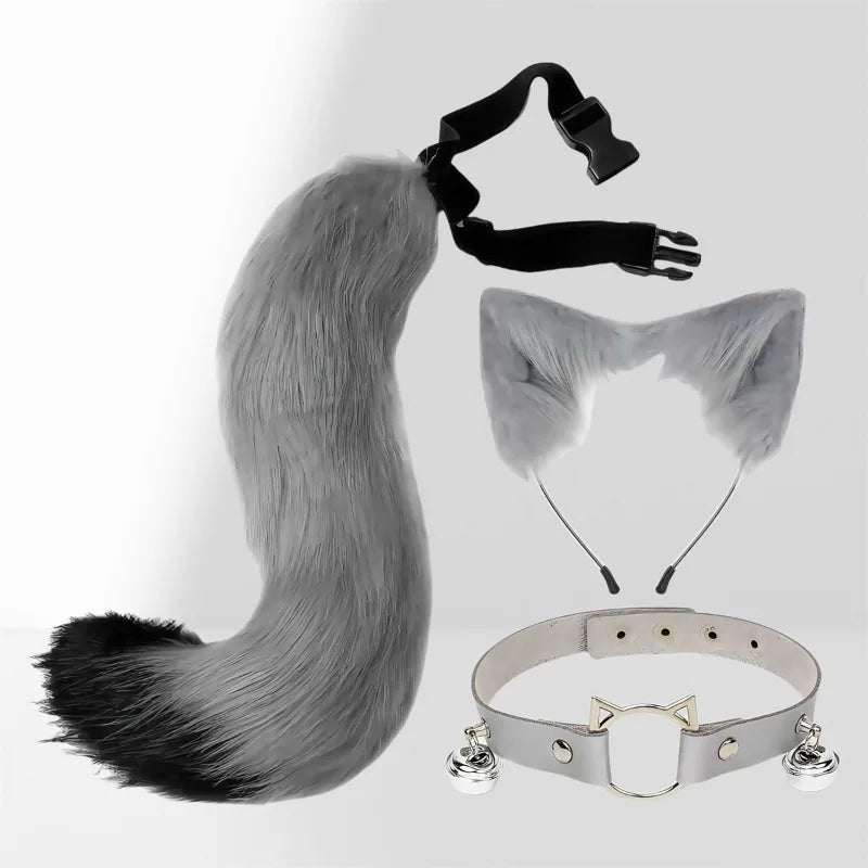 Sexy Temptation Festival Party Role Playing Toys Cat Ears and Tail Set Fox Catwoman Accessories Headbands Uniform Temptation
