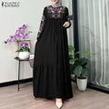 ZANZEA Muslim Women's Floral Print Maxi Dresses Lantern | SAMAG